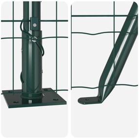 Cerca Euro com 7 Postes Flangeados 1,5x10 m Aço Galvanizado
