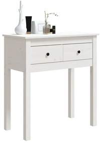 Mesa consola 70x35x75 cm pinho maciço branco