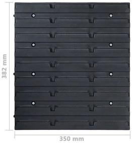 141 pcs kit caixas arrumação c/ painéis parede vermelho e preto