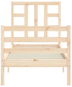 Estrutura cama de solteiro pequena c/ cabeceira madeira maciça