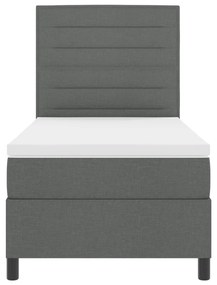 Cama Box Spring com Colchão Cinza Escuro 80x200 cm Tecido