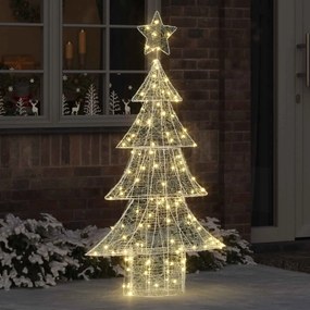 vidaXL Árvore de Natal com 160 LEDs Branco quente 150 cm Acrílo
