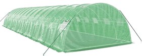Estufa com estrutura de aço 56 m² 14x4x2 m verde