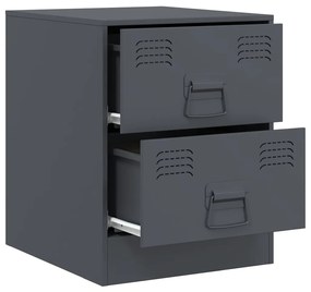 Mesa de cabeceira 34,5x39x44 cm aço antracite