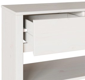 Mesa de Console "DRAMMEN" Branca 89,5x37x73 cm Madeira Sólida Pinheiro