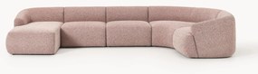 Sofá de canto comprido modular em bouclé Sofia