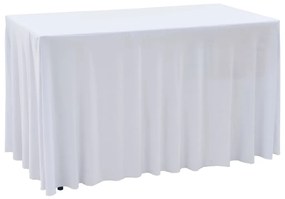vidaXL Capa extensível para mesa c/ camilha 2 pcs 183x76x74 cm branco