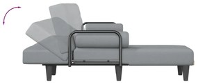 Sofá-cama em forma de L 260x140x70 cm tecido cinzento-claro