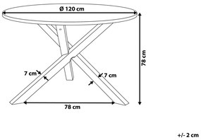 Mesa de jantar cor de madeira clara e pés brancos ⌀ 120 cm JACKSONVILLE Beliani