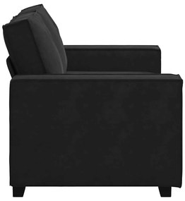 Sofá de 2 lugares veludo 120 cm preto