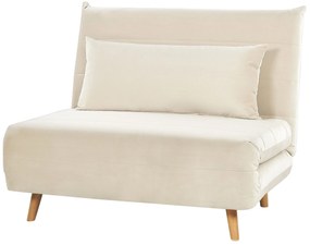 Sofá-cama em veludo creme SETTEN Beliani