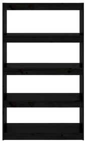Estante/divisória 80x30x135,5 cm madeira pinho maciça preto