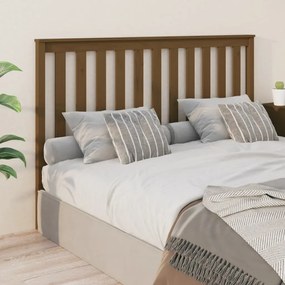vidaXL Cabeceira de cama 166x6x101 cm pinho maciço castanho mel