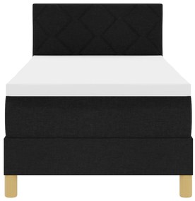 Cama Box Spring com Colchão Preto 80x200 cm Tecido