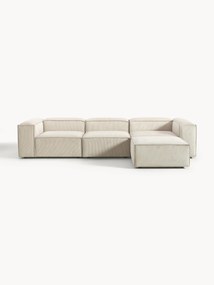 Corduroy Modular Sofa Lennon (4-seater) with Stool (left/right)