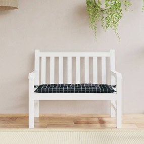 vidaXL Almofadão p/ banco jardim 100x50x7cm tecido oxford xadrez preto