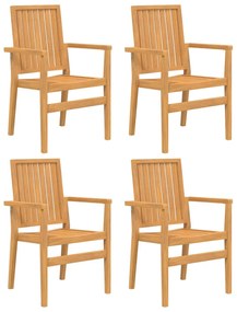 5 pcs conjunto de jantar p/ jardim madeira de teca maciça