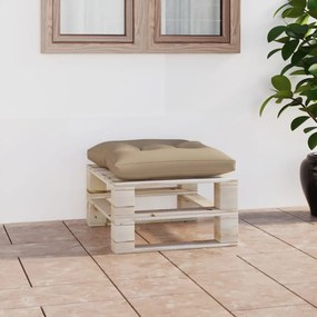 vidaXL Otomano de paletes para jardim com almofadão bege pinho