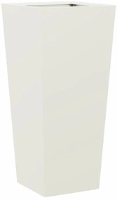 Vaso/floreira de jardim 2 pcs 35x35x75 cm aço branco