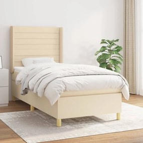 Cama com molas/colchão 90x190 cm tecido cor creme