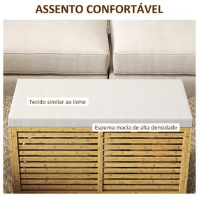 Baú de Arrumação para Dormitório 122L Banco de Arrumação Estofado em L