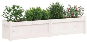 Vaso/floreira de jardim 150x31x31cm madeira pinho maciça branco
