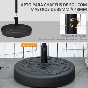 Base para Chapéu de Sol de PE Redonda Suporte para Chapéu de Sol 2,5kg