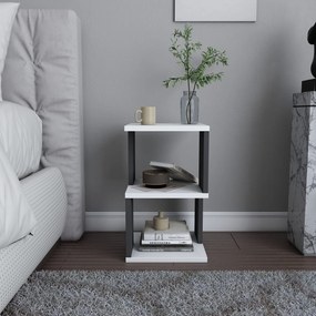 Mesa-de-cabeceira Carter - Branco Antracite - 29,6x29,6x49,4 cm