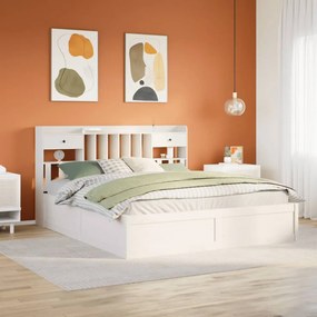 vidaXL Cama sem colchão 180x200 cm madeira de pinho maciça branco