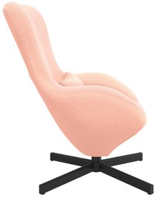 Poltrona Ovo vidaXL Rosa em Tecido Semelhante à Lã
