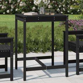 vidaXL Mesa de jardim 82,5x82,5x110 cm madeira de pinho maciça preto