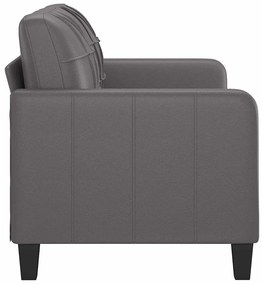 Sofá de 2 lugares 140 cm couro artificial cinza