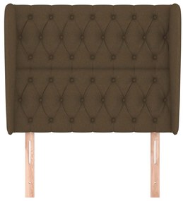 Cabeceira cama c/ abas tecido 103x23x118/128 cm castanho-escuro