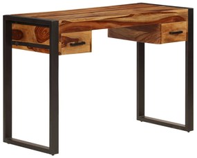 vidaXL Secretária com 2 gavetas madeira acácia maciça 110x50x77 cm