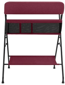 Mesa muda-fraldas ferro vermelho