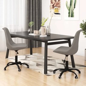vidaXL Cadeiras de jantar giratórias 2 pcs tecido cinzento-claro