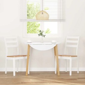Cadeiras de jantar 2 pcs madeira de seringueira maciça branco