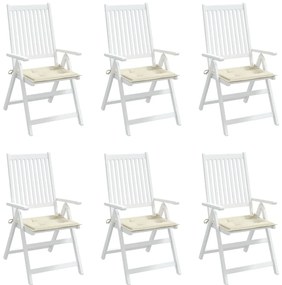 Almofadões p/ cadeiras de jardim 6 pcs tecido oxford creme
