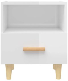 Mesas de cabeceira 2 pcs 40x35x47 cm branco brilhante