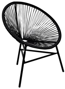 Cadeira lua para jardim em vime PE preto