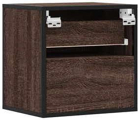 Mesa de cabeceira de parede 40x31x39,5 cm carvalho castanho