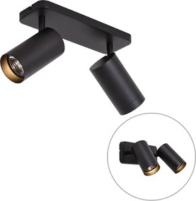 Candeeiro de Teto Moderno Preto 2 Luzes GU10 70mm - Jeana Luxe