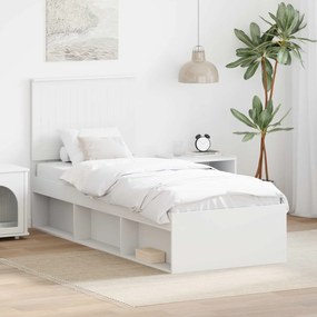 vidaXL Estrutura da Cama Branco 75 x 190 cm Madeira de Pinheiro Sólida