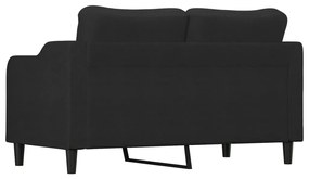Sofá de 2 lugares tecido 140 cm preto