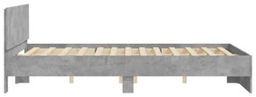 Estrutura de cama com cabeceira 140x200 cm cinzento cimento