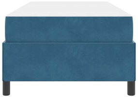 Estrutura da Cama Azul Escuro e Branco 90 x 190 cm Veludo
