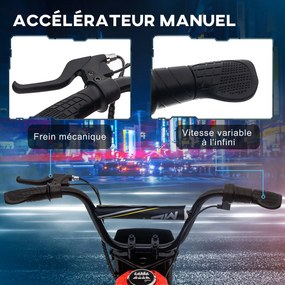 Mota de motocross elétrica para crianças, moto elétrica infantil, motor de 350 W, bateria de 12 V, 8-16 km/h, pneus insufláveis de 12'', vermelha