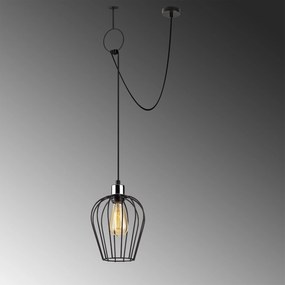Candeeiro de Teto Tel – Preto – 80 x 20 cm