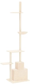 Árvore p/ gatos altura ajustável chão-teto 250,5-276,5 cm creme