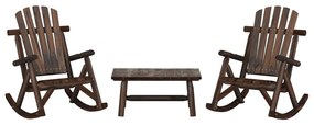 3 pcs conjunto lounge de jardim madeira de abeto maciça